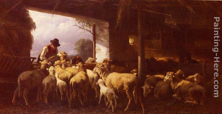 Feeding The Sheep painting - Christian Friedrich Mali Feeding The Sheep art painting